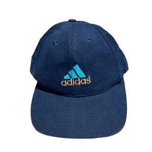Adidas blue twill baseball hat.